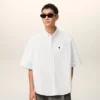 Cămașă albă din bumbac, croială dreaptă, cu broderie Ami de Coeur Cămașă albă din bumbac, croială dreaptă, cu broderie Ami de Coeur