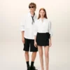 Cămașă albă din bumbac cu guler ascuțit și model Ami de Coeur Cămașă albă din bumbac cu guler ascuțit și model Ami de Coeur