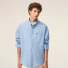 Cămașă Ami de Coeur din bumbac albastru, croială dreaptă, cu broderie Cămașă Ami de Coeur din bumbac albastru, croială dreaptă, cu broderie
