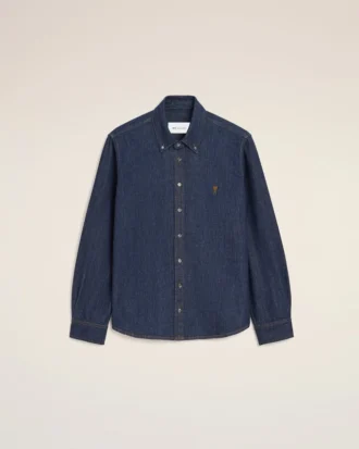 Cămașă Ami de Coeur din bumbac denim albastru