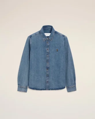 Cămașă Ami de Coeur din bumbac denim albastru
