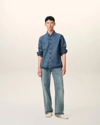 Cămașă Ami de Coeur din bumbac denim albastru