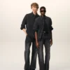 Cămașă Ami de Coeur din bumbac denim negru