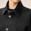 Cămașă suprapusă Ami de Coeur din bumbac tricotat negru Cămașă suprapusă Ami de Coeur din bumbac tricotat negru