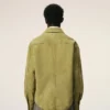 Cămașă verde din piele de capră cu nasturi