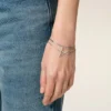 Colier cu lanț 2 în 1 Ami de Coeur din alamă argintată Colier cu lanț 2 în 1 Ami de Coeur din alamă argintată