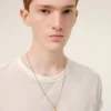 Colier cu pandantiv „8” din alamă aurie ciocănită Colier cu pandantiv „8” din alamă aurie ciocănită