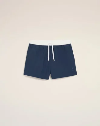 Costum de baie scurt din nailon albastru