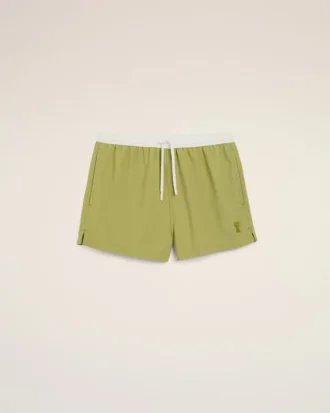 Costum de baie scurt din nailon verde