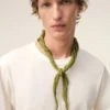 Gavroche din poliester verde șifonat