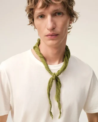 Gavroche din poliester verde șifonat