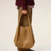 Geantă Etienne Hobo din piele suplă galbenă