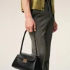 Geantă mică Mimi din piele de vacă neagră