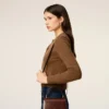 Geantă Paris Paris cu mâner din piele lustruită de culoare burgund