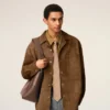 Geantă tip sac Carrousel din piele netedă maro Geantă tip sac Carrousel din piele netedă maro
