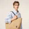 Geantă tote Ami de Coeur din rafie naturală Geantă tote Ami de Coeur din rafie naturală