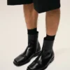 Ghete din piele de vacă neagră Ghete din piele de vacă neagră