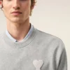 Hanorac Ami de Coeur din bumbac tricotat, gri Hanorac Ami de Coeur din bumbac tricotat, gri