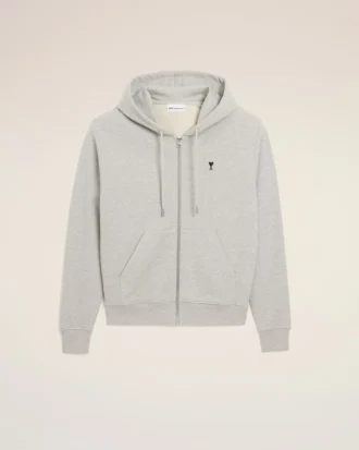 Hanorac gri din bumbac cu contrast Ami de Coeur Hoodie