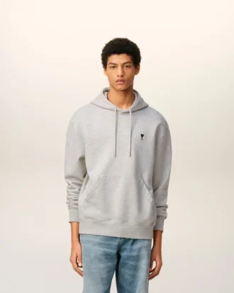Hanorac gri din bumbac cu contrast Ami de Coeur Hoodie