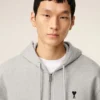 Hanorac gri din bumbac cu contrast Ami de Coeur Hoodie Hanorac gri din bumbac cu contrast Ami de Coeur Hoodie