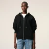 Hanorac negru din bumbac cu fermoar și imprimeu Ami de Coeur Hoodie Hanorac negru din bumbac cu fermoar și imprimeu Ami de Coeur Hoodie
