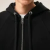 Hanorac negru din bumbac cu fermoar și imprimeu Ami de Coeur Hoodie Hanorac negru din bumbac cu fermoar și imprimeu Ami de Coeur Hoodie
