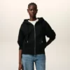 Hanorac negru din bumbac cu fermoar și imprimeu Ami de Coeur Hoodie Hanorac negru din bumbac cu fermoar și imprimeu Ami de Coeur Hoodie