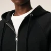 Hanorac negru din bumbac cu fermoar și imprimeu Ami de Coeur Hoodie Hanorac negru din bumbac cu fermoar și imprimeu Ami de Coeur Hoodie