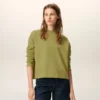 Hanorac scurt din bumbac verde Ami de Coeur