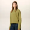 Hanorac scurt din bumbac verde Ami de Coeur