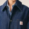 Jachetă de lucru Ami Paris Heritage Label din bumbac albastru Jachetă de lucru Ami Paris Heritage Label din bumbac albastru