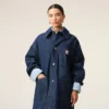 Jachetă de lucru Ami Paris Heritage Label din bumbac albastru Jachetă de lucru Ami Paris Heritage Label din bumbac albastru