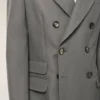 Jachetă dreaptă cu două rânduri de nasturi din lână nouă gri Jachetă dreaptă cu două rânduri de nasturi din lână nouă gri