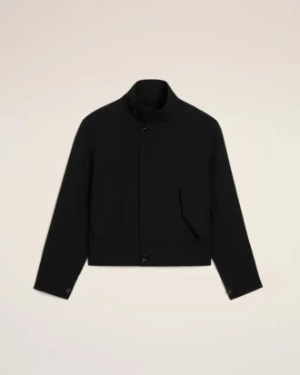 Jachetă Harrington din lână nouă, neagră