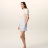 Șorturi albe din bumbac cu elastic Șorturi albe din bumbac cu elastic