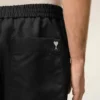 Șorturi Ami de Coeur din nailon negru, cu talie elastică și capse Șorturi Ami de Coeur din nailon negru, cu talie elastică și capse