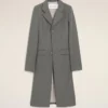 Palton ajustat, simplu, din lână nouă, de culoare gri Palton ajustat, simplu, din lână nouă, de culoare gri