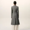 Palton ajustat, simplu, din lână nouă, de culoare gri Palton ajustat, simplu, din lână nouă, de culoare gri