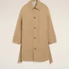 Palton bej din bumbac twill hidrofug, cu curele Palton bej din bumbac twill hidrofug, cu curele