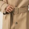 Palton bej din bumbac twill hidrofug, cu curele Palton bej din bumbac twill hidrofug, cu curele