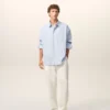 Pantaloni albi din amestec de in, cu talie elastică Pantaloni albi din amestec de in, cu talie elastică