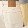 Pantaloni albi din bumbac cu croială largă Pantaloni albi din bumbac cu croială largă