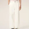 Pantaloni de lucru din bumbac alb