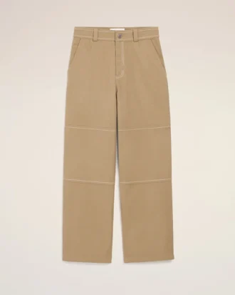 Pantaloni de lucru din bumbac bej