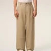 Pantaloni de lucru din bumbac bej Pantaloni de lucru din bumbac bej