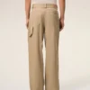 Pantaloni de lucru din bumbac bej Pantaloni de lucru din bumbac bej