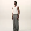 Pantaloni de lucru din lână nouă, de culoare gri Pantaloni de lucru din lână nouă, de culoare gri