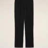 Pantaloni din lână neagră cu talie elastică Pantaloni din lână neagră cu talie elastică