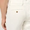 Pantaloni drepți din in amestecat, de culoare albă Pantaloni drepți din in amestecat, de culoare albă
